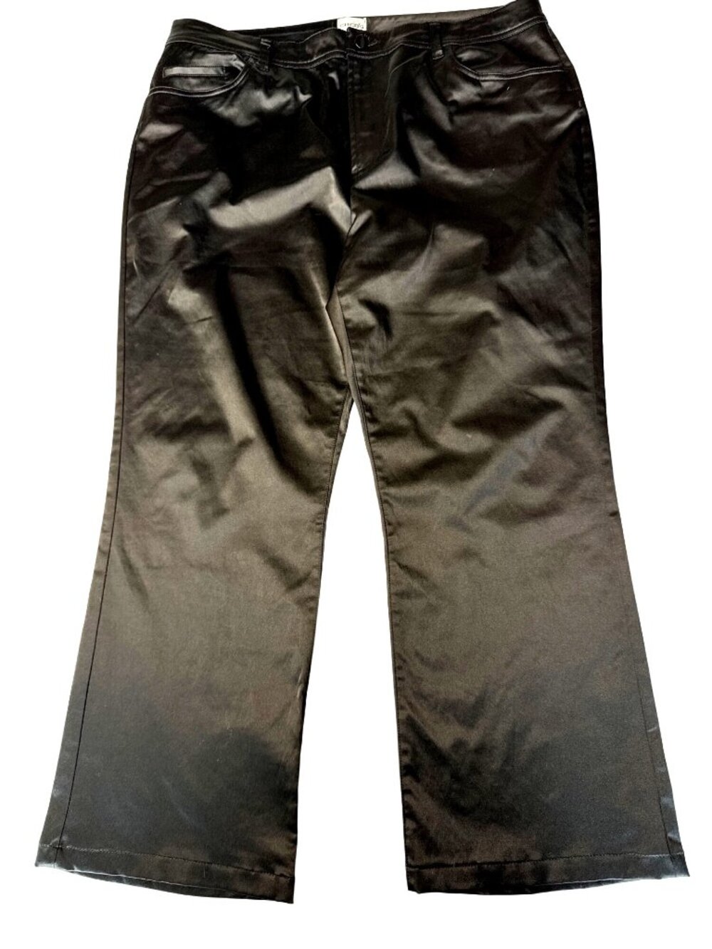 Chicos Black Wide-Leg Pants Regular Cotton Blend Stretch Size 3